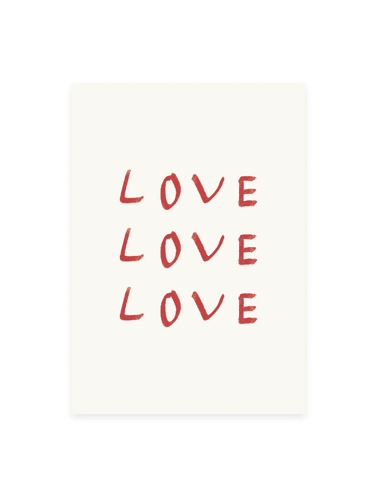 Postkarte 'love love love' (Risographie)