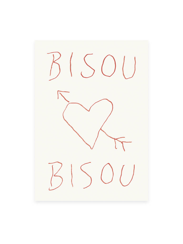 Postkarte 'bisou bisou' (Risographie)