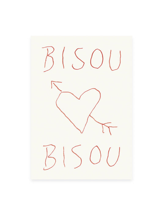 Postkarte 'bisou bisou' (Risographie)