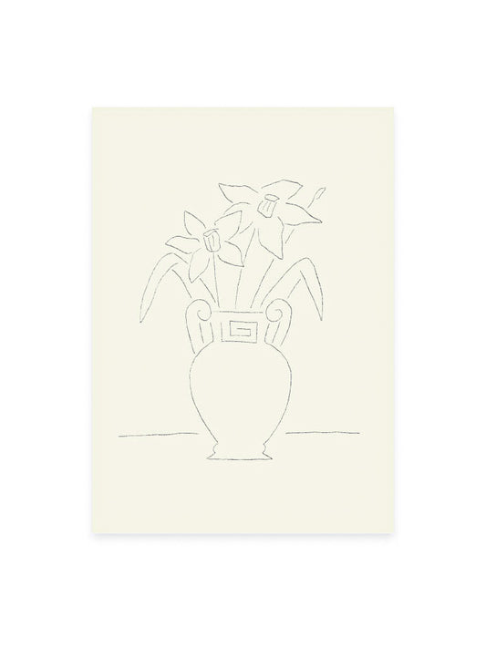 Postkarte Narzissen in Vase