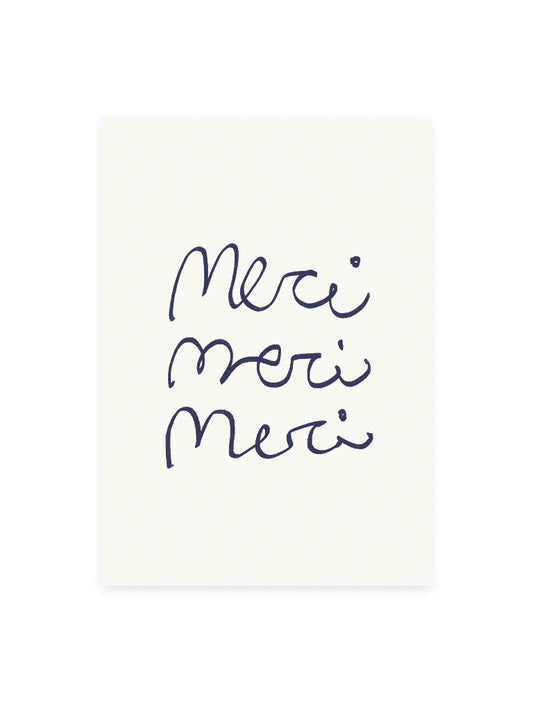 Postkarte 'merci merci merci' (Risographie)