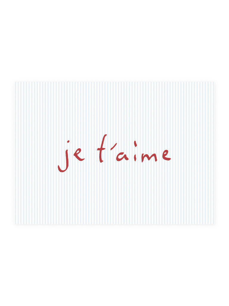 Postkarte 'je t'aime'