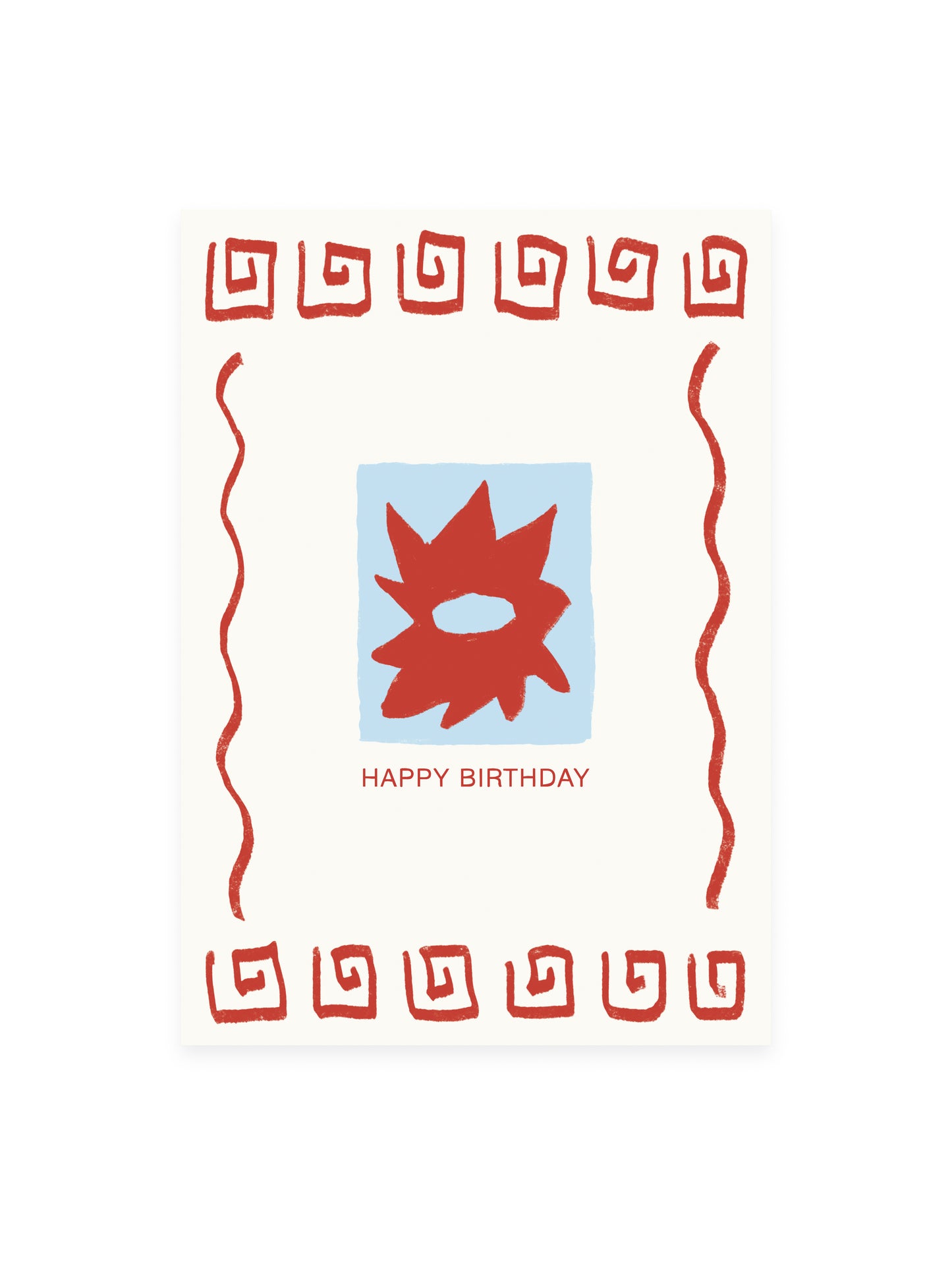 Postkarte 'HAPPY BIRTHDAY' rot blau (Risographie)