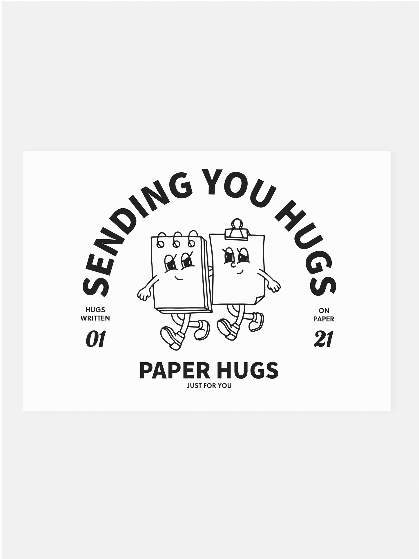 Postkarte 'paper hugs'