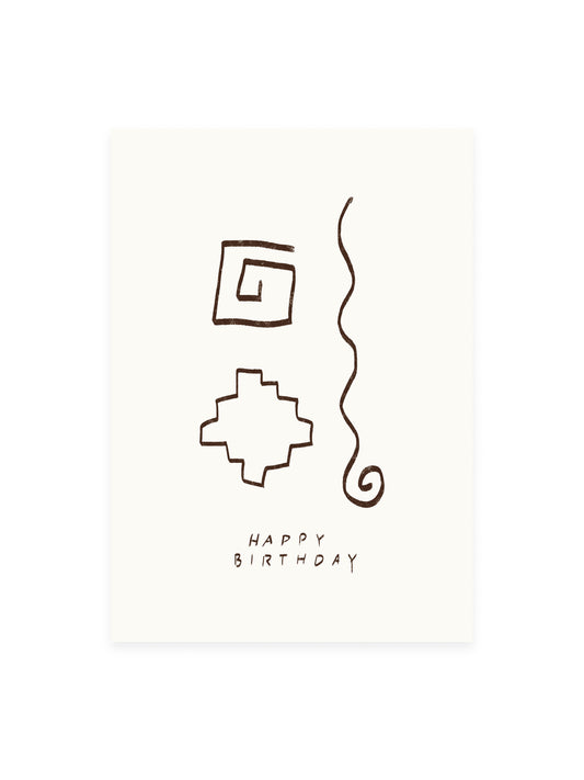 Postkarte 'HAPPY BIRTHDAY' boho (Risographie)