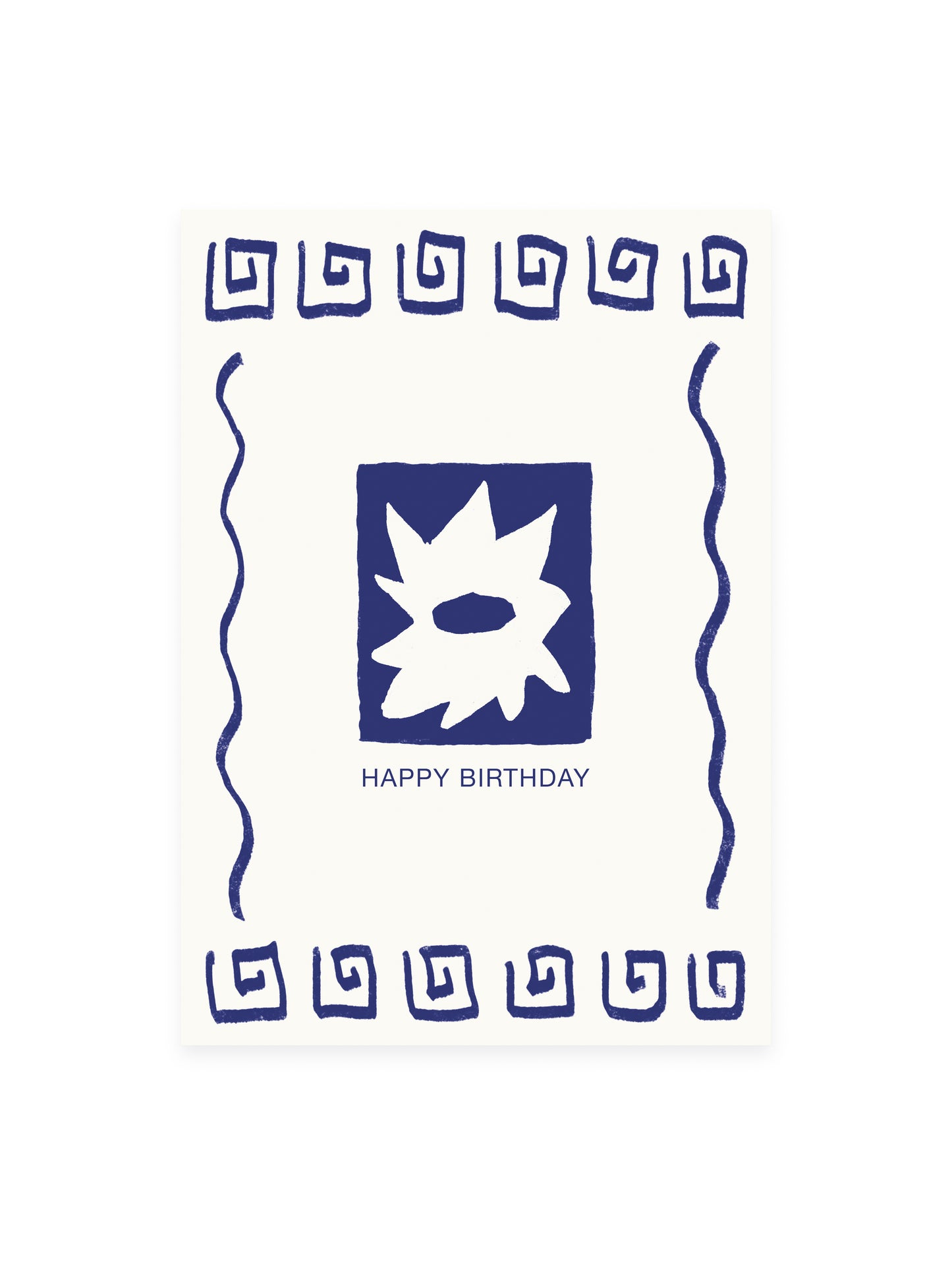 Postkarte 'HAPPY BIRTHDAY' blau (Risographie)