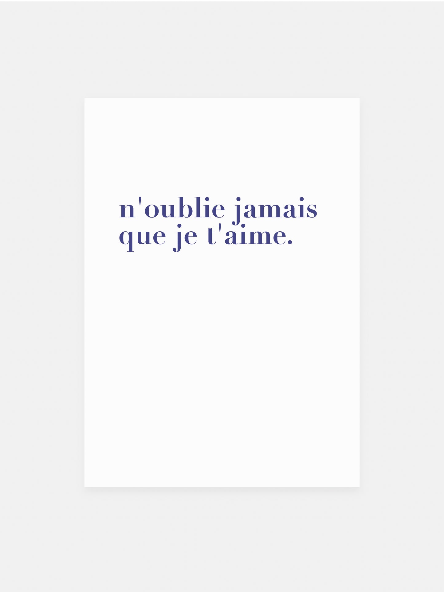 Postkarte 'je t'aime'