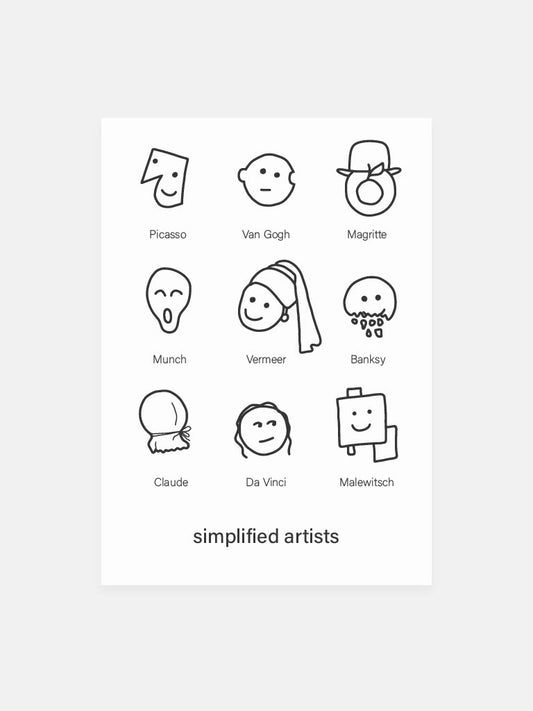 Postkarte 'simplified artists'