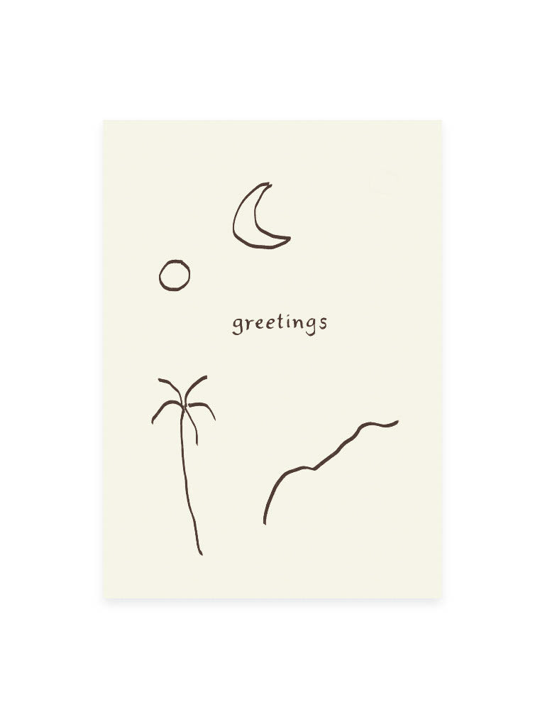 Postkarte 'greetings' (Risographie)