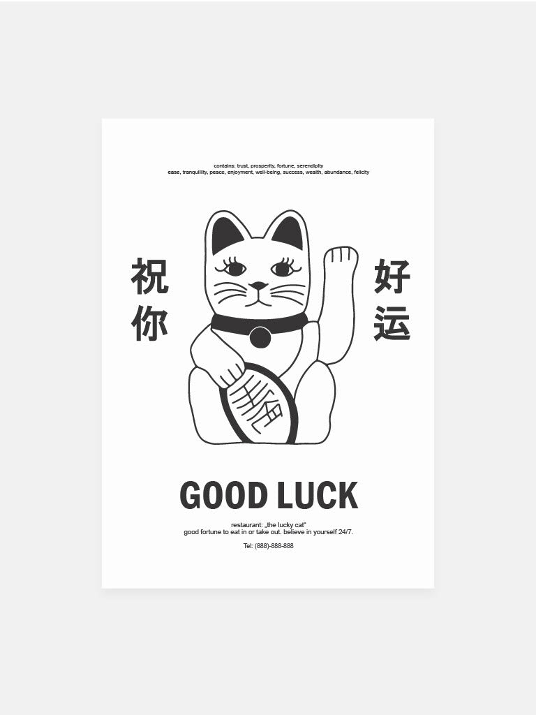 Postkarte 'the lucky cat'